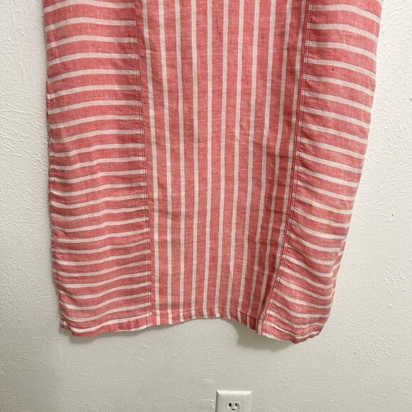 Sigrid Olsen 100% Linen Dress Sleeveless Pink Striped Short Shift Pockets Size S - Picture 3 of 9